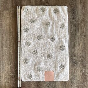 kate spade White Bath Mat with Gray Polka Dots